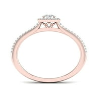 Zaručnički prsten Set od 3 8K dijamant od 10k dijamanta od ružičastog zlata s središnjim kamenom