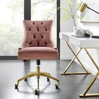 Uredska stolica od čupavog baršuna u narančastoj zlatnoj ružičastoj boji