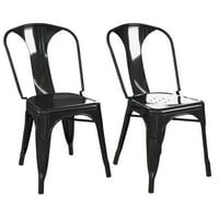 Pravokutna fuzijska blagovaonica set, espresso s crnim metalnim stolicama, set