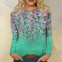 Mlqidk preveliki cvjetnici majice žene casual solid u boji posada s dugim rukavima tunične vrhove labave fit pulover