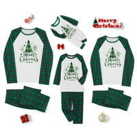 Božićni pidžama Set za cijelu obitelj, odgovarajući vrhovi s printom na drvetu, karirane hlače, odijelo za spavanje,