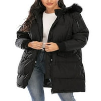 Dolje jakna žena dolje kaput Topla predimenzionalna kapuljača Maxi parka kaputa jakna s džepovima prednje zatvaranje