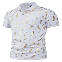 Muška polo majica s reverom, majice s vratom čamca, bluza za golf na kopčanje, sportski pulover u bijeloj boji