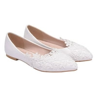 1 par čipkastih ravnih cipela, elegantne vjenčane cipele, vanjske Ležerne cipele u bijeloj boji