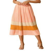 Jedinstveni prijedlozi ženska plisirana šifonska midi suknja visokog struka u boji