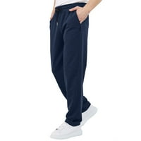 Iopqo muške gaće hlače muški pamučni džep labavo casual jogging fitness sportske hlače mornarice m