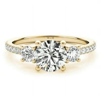 Zaručnički prstenovi s prekrasnim dijamantima od 9 karata od 2 karata za nju od 14 karatnog punog žutog zlata