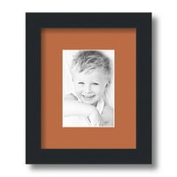 ArtToFrames Matted Spight Okvir s jednostrukim otvorom fotografije uokviren u 1. Saten crni i crvena narančasta