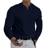 Muška proljetno-zimska ležerna obična majica s izrezom u obliku slova kornjača dugih rukava, gornja bluza, jakne