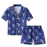 Pidžama za malu djecu s kratkim rukavima s gumbom na kopčanje s printom iz crtića