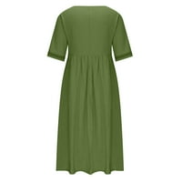 Ženske haljine Rasprodaja Maksi, Ženska ljetna Nova čipkasta haljina u boji s kratkim rukavima u obliku struka