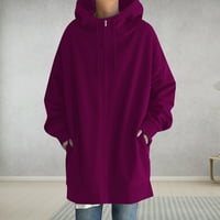 Novi zimski kaputi za žene ženske jakne rasprodaja ženska jednobojna kapuljača s patentnim zatvaračem Duksevi