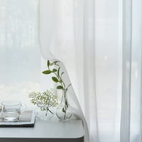 Paneli za prozorske zavjese proziran osnovni prozirni veo s džepom za šipku luksuzni mnoge veličine bijeli 2pcs: