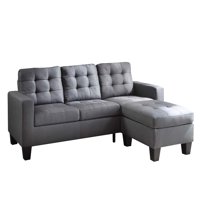 Sekcijski kauč s hrpom u sivoj platnenoj Presvlaci