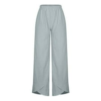 Ženske široke hlače hlače za plažu lagane udobne lanene duge hlače Ležerne udobne Vintage hlače visokog struka
