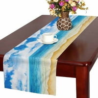 Akvarelni morski pejzaži plava tropska plaža stol trkač dekor doma za svadbeni banket ukras