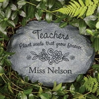 Personalizirani poklon za učitelja vrtnog kamena s cvijećem