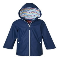 Ružičasta platinasta kišna jakna s kapuljačom s patentnim zatvaračem za djevojčice, veličine 4-16