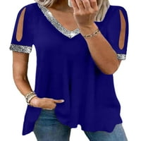 Ženska majica kratkih rukava Majica kratkih rukava jednobojni ljetni topovi svečana labava bluza od tunike majica