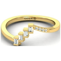 Personalizirani zlatni prsten, 10K žuti i bijeli kvadratni dizajnerski prsten, poklon za godišnjicu, poklon za