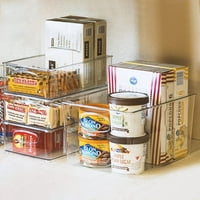 Prozirni plastični organizator za spremanje spremnika s ručkama za hranu u smočnici i kuhinjskom hladnjaku