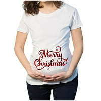 Majice za trudnice u A-listi, Plus size Mama majica, majice za najavu trudnoće, božićna majica, Odjeća za trudnice