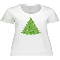 Inktastično božićno drvce s šarenim svjetlima majice za žensku plus veličinu