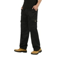 Muške hlače s ravnim nogavicama, hlače s elastičnim pojasom i kravatom, crne, 4 inča