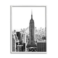 Stupell Industries New York Urban City neboderi u centru grada Skyline Fotografija bijela uokvirena umjetnička