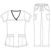 Ženski pribor za ribanje, elastični gornji dio i hlače s kontrastnim pojasom