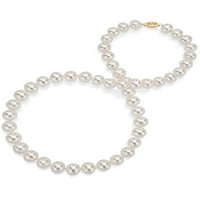 ženska 18K Slatkovodna bijela Biserna ogrlica od žutog zlata za žene-kvaliteta je dostupna u različitim veličinama