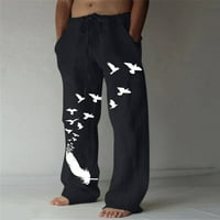 ; / Muške Ležerne široke hlače s printom s džepovima u struku, jesenska Moda Za proljeće-zimu