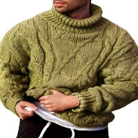 Muškarci džemper komad pletiva debela pulover zima zima visoki vrat, običan vrh
