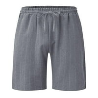 Ljetne tanke Ležerne kratke hlače za muškarce, hlače s okomitim prugama, sportske kratke hlače s elastičnim pojasom