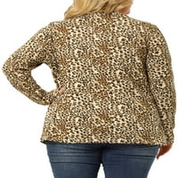 Jedinstveni prijedlozi ženski kardigan Plus veličine s leopard printom s asimetričnim rubom