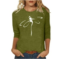 Ženski vrhovi a-lista ležerna ljetna jednobojna majica kratkih rukava osnovne majice s okruglim vratom široki