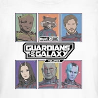 Junior's Guardians of the Galaxy Vol. Majica s animiranim kvadratima, bijela, mala