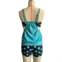 Ženski kupaći kostimi tankini Plus size, Set tankinija s printom na točkice s remenom na leđima, kupaći kostim,