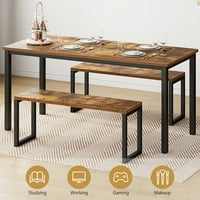 Prostrani i izdržljiv stol za blagovaonicu s metalnim okvirom, jednostavan stol za kuhinju, dnevni boravak