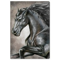 Wynwood Studio životinje zidne umjetničko platno ispisuje „sivi konj“ Farmanijske životinje - siva, smeđa