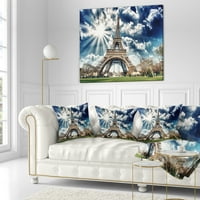 Dizajnerski jastuk s prekrasnim pogledom na Pariški Eiffelov toranj - fotografija horizonta-16.16