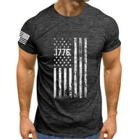 Wofedyo muški dan neovisnosti za zastavu majica za ispis, slobodno sportovo ugodna košulja za prozračnu košulju,