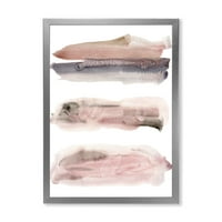 DesignArt 'plavi i ružičasti oblaci s bež mrljama ii' Moderni uokvireni umjetnički tisak