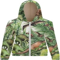 Ženska kapuljača s patentnim zatvaračem Dinosauri u prašumi mekana jakna od flisa udobne kapuljače