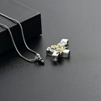 Ogrlica-urna za kremiranje kolibrija za pepeo ogrlica-urna s križem nakit za kremiranje urna za uspomenu cvijet