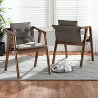 Blagovaonska stolica od 2 komada, siva