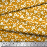 Soimoi Crepe svilena tkanina Listovi i cvjetni umjetnički otisci tkanine po dvorištu široko